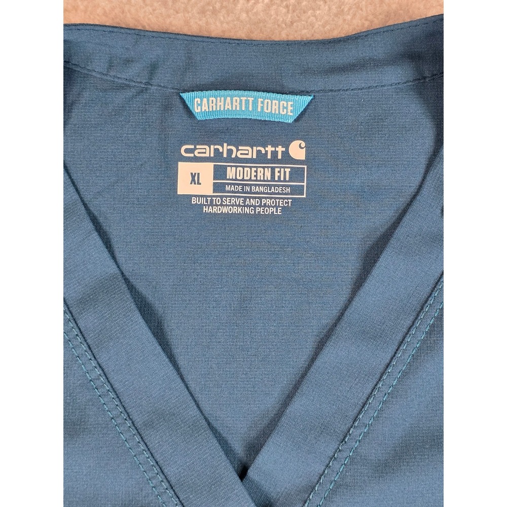Carhartt Force Scrub Set Women XL Petite Blue Modern Fit V-Neck Cargo C52110P - Picture 4 of 16